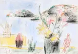Norah McGuinness, Crete, Pen and Chalk on Paper