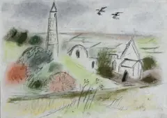 Monastery Study by Norah McGuinness, Pen and Chalk on Paper, sold Sep 2026