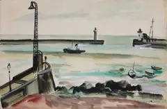 French Harbour by Norah McGuinness, Gouache, sold Sep 2026