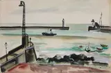 Norah McGuinness, French Harbour, Gouache