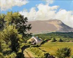 Roy Gaston, Washing Day Near Muckish Mountain, Co. Donegal, Oil on Canvas