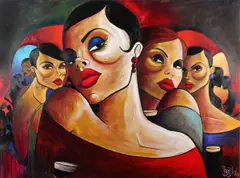 Terry Bradley, Night on the Town, Oil on Canvas