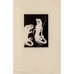 Eric Anchor Thake, The Plume Hunter, 1951-1968, linocut, ed. 149/150