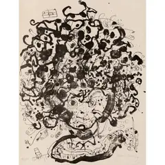John Olsen, Brett Whiteley about to Pounce, 1979, lithograph, ed. 46/100
