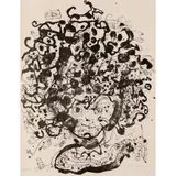 John Olsen, Brett Whiteley about to Pounce, 1979, lithograph, ed. 46/100