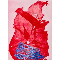 Chris de Rosa, Gigartina Tetra Spongia, 2019, intaglio and papercut collage, ed. 1/30