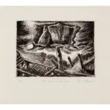 Rick Amor, The Rock and the Sea, 1990, etching, ed. 2/30