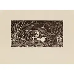 Tim Jones, After Uccellos Central Battel, 1986, wood engraving, ed. 2/30