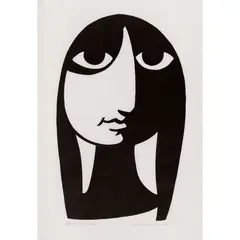 Noel Counihan, Mexican Girl, 1970, linocut, ed. 2/120