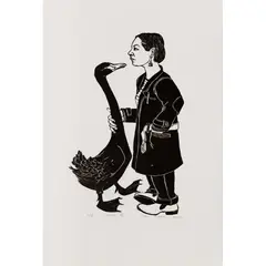 John Ryrie, Leda II, 2022, linocut, ed. 2/35