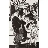 John Ryrie, Waiter's Race, 2016, linocut, ed. 2/36