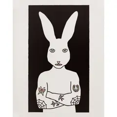 Rona Green, Slim, 2005, linocut and watercolour, ed. 2/40