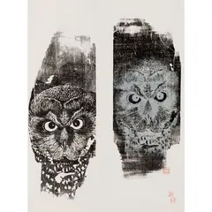 Barn Owls by Lesbia Thorpe, 1983, woodcut, ed. 6/15, sold Jun 2026