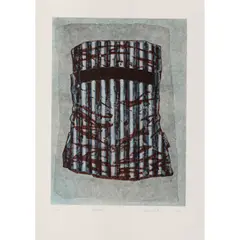 Jenny Peterson, Helmet, 2002, etching, ed. 2/40