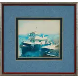 Alexander Hills, Tug at the Jetty, watercolour on paper