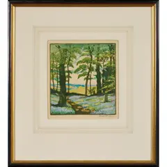 Hall Thorpe, Bluebell Wood, woodcut