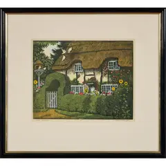 Hall Thorpe, Old Thatch, woodcut