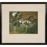 Hall Thorpe, Old Thatch, woodcut