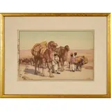 Hiroshi Yoshida, Caravan from Afghanistan, woodcut