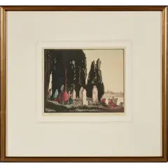 Urushibara Mokuchu, The Resting Place, Scutari, woodcut