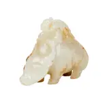 * Please note this lot is offered no reserve. by Qing Dynasty A Chinese White And Russet Jade Carved Boy On A Buffalo, sold Aug 2026
