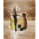 (Still life with Crucifix and Apples) by Sidney Nolan, c.1961, mixed media on paper, sold May 2026