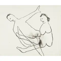 (Lovers) by Sidney Nolan, 1965, crayon on paper, sold May 2026