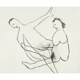 Sidney Nolan, (Lovers), 1965, crayon on paper