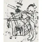 Sidney Nolan, (Christ, Cannon and City), c.1965, transfer drawing on paper