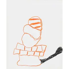 (Sculptor) by Sidney Nolan, c.1986, crayon on paper, sold May 2026