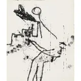 Sidney Nolan, (City and Man), c.1965, transfer drawing on paper