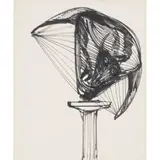 Sidney Nolan, (Cow on a Pedestal) Study for Sculpture, c.1955, ink on paper