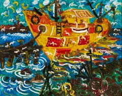 John Perceval, The Beautiful Seagulls at Port Melbourne, c.1985, oil on canvas