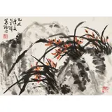 Huang Duwei, Orchids, ink and colour on paper