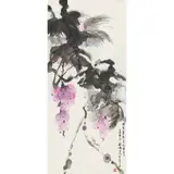 Xu Min, Grapes and Grasshopper, ink and watercolour on paper