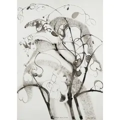 Mahgo Smith Armstrong, Eucalyptus Leaves, Juvenile, 1978, ink on canvas