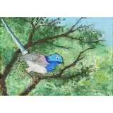 Dorothy Baker, Superb Blue Wren, 1983, enamel on metal