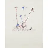 John Olsen, Sticking Their Necks Out, 1992, lithograph, ed. A/P
