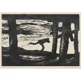Rick Amor, Runner, 1987, woodcut, ed. 9/10