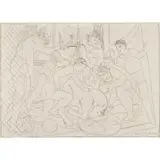 Pablo Picasso, Cheval Mourant, 1931, etching on Japon Nacré paper, from the edition of 40 (the total edition was 102)