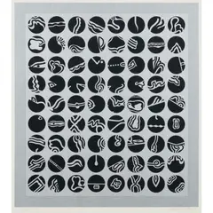 Alun Leach-Jones, Black and Silver, Seventy Two Discs, 1968, screenprint, ed. 15/20