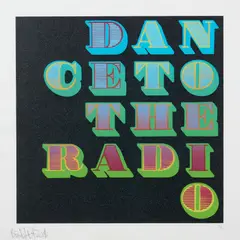 Ben Eine, Dance to the Radio, 2018, five-layer screenprint with black glitter, ed. 29/50