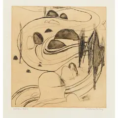 Brett Whiteley, The Fish River and Boulders, Oberon, 1979, etching, ed. 13/20