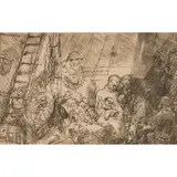 Rembrandt van Rijn, Circumcision in the Stable, 1654, etching on laid paper with narrow margins, mounted on paper
