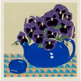 Aileen Brown, Tea Pot of Blue Pansies
