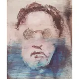 Sidney Nolan, (Man with Glasses), c.1957, mixed media on paper