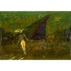 (Figure in a Mountain Landscape) by Sidney Nolan, 1969, mixed media on paper, sold Jul 2026