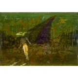 Sidney Nolan, (Figure in a Mountain Landscape), 1969, mixed media on paper