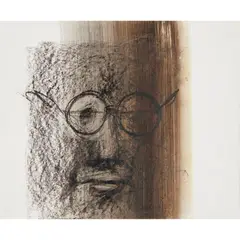 Sidney Nolan, (Man wearing round glasses), c.1958, mixed media and crayon rubbing on paper