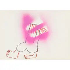 (Sculpture with Kelly helmet) by Sidney Nolan, c.1986, mixed media on paper, sold Jul 2026
